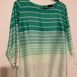 The Limited Green and White Striped Blouse